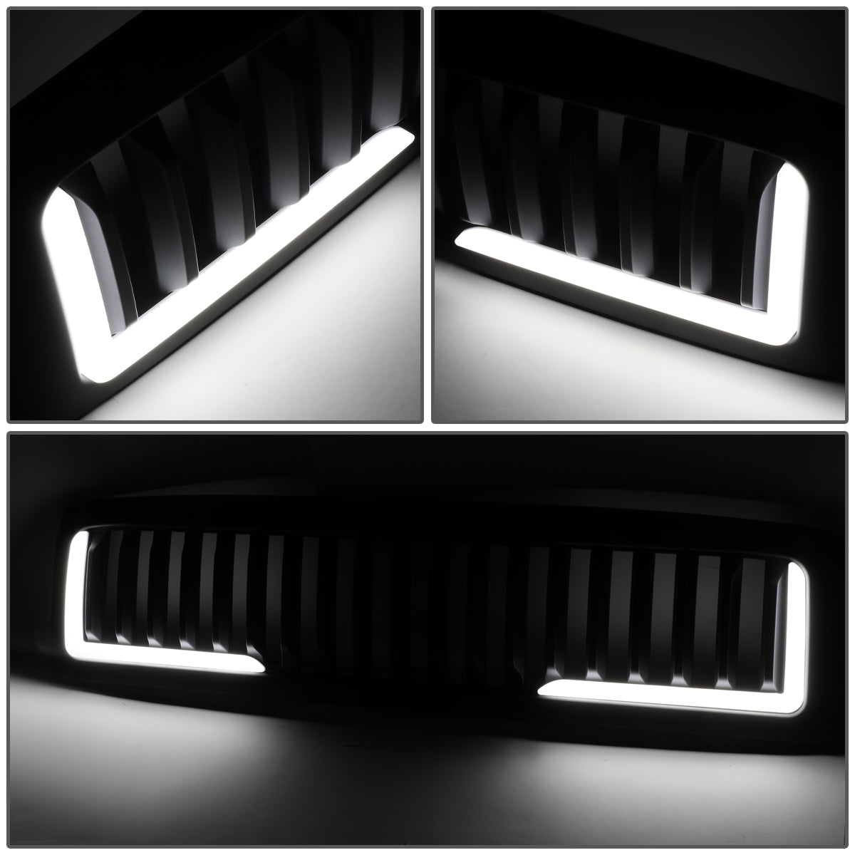 PARRILLA GRILLE - 94-01 DODGE RAM 1500 / 94-02 DODGE RAM 2500, 3500 - VERTICAL FENCE STYLE - W/ LED DRL LIGHT - LED'S REQUIRE WIRING INTO EXISTING LIGHTING - MATTE BLACK