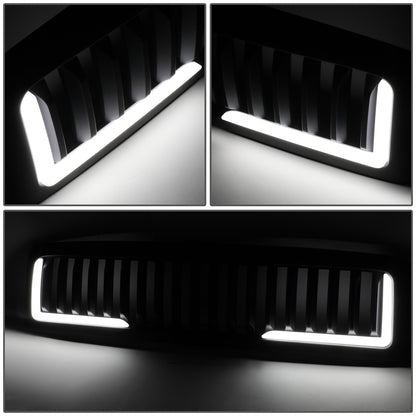 PARRILLA GRILLE - 94-01 DODGE RAM 1500 / 94-02 DODGE RAM 2500, 3500 - VERTICAL FENCE STYLE - W/ LED DRL LIGHT - LED'S REQUIRE WIRING INTO EXISTING LIGHTING - MATTE BLACK