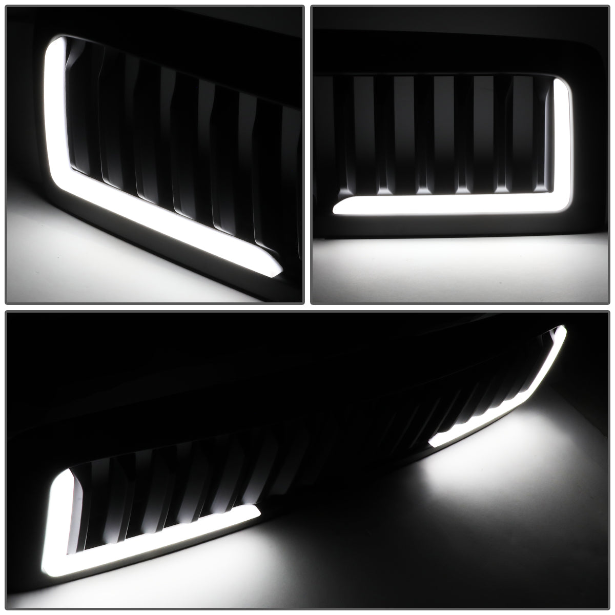 PARRILLA GRILLE - 94-01 DODGE RAM 1500 / 94-02 DODGE RAM 2500, 3500 - VERTICAL FENCE STYLE - W/ LED DRL LIGHT - LED'S REQUIRE WIRING INTO EXISTING LIGHTING - MATTE BLACK