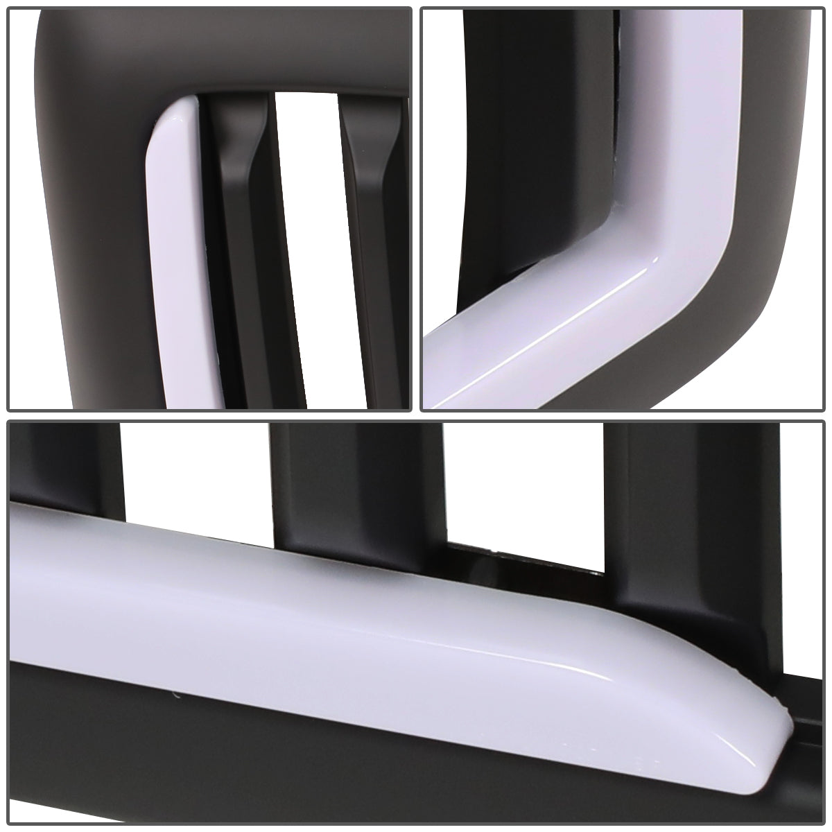 PARRILLA GRILLE - 94-01 DODGE RAM 1500 / 94-02 DODGE RAM 2500, 3500 - VERTICAL FENCE STYLE - W/ LED DRL LIGHT - LED'S REQUIRE WIRING INTO EXISTING LIGHTING - MATTE BLACK