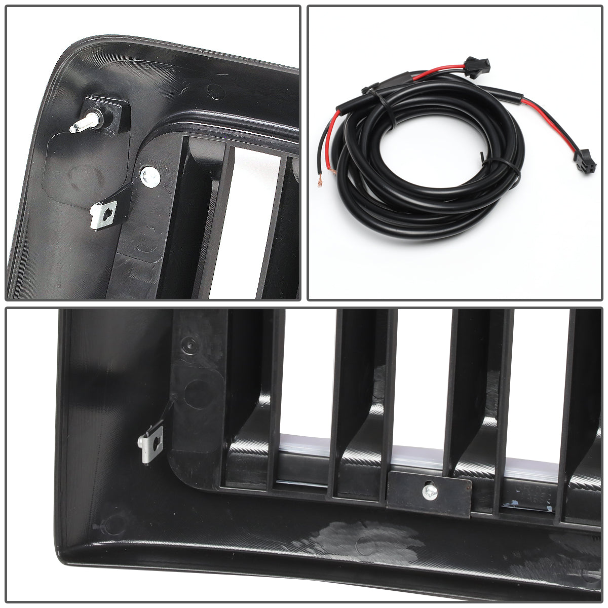 PARRILLA GRILLE - 94-01 DODGE RAM 1500 / 94-02 DODGE RAM 2500, 3500 - VERTICAL FENCE STYLE - W/ LED DRL LIGHT - LED'S REQUIRE WIRING INTO EXISTING LIGHTING - MATTE BLACK