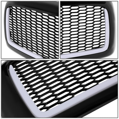 PARRILLA GRILLE - 02-05 DODGE RAM 1500 / 03-05 DODGE RAM 2500, 3500 - HONEYCOMB MESH - W/ LED DRL LIGHT - LED'S REQUIRE WIRING INTO EXISTING LIGHTING - BLACK