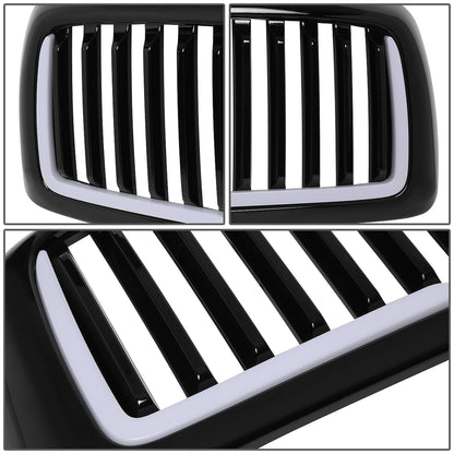 PARRILLA GRILLE - 02-05 DODGE RAM 1500 / 03-05 DODGE RAM 2500, 3500 - VERTICAL FENCE STYLE - W/ LED DRL LIGHT - LED'S REQUIRE WIRING INTO EXISTING LIGHTING - BLACK