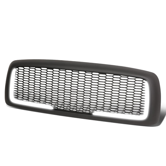 PARRILLA GRILLE - 02-05 DODGE RAM 1500 / 03-05 DODGE RAM 2500, 3500 - HONEYCOMB MESH - W/ LED DRL LIGHT - LED'S REQUIRE WIRING INTO EXISTING LIGHTING - MATTE BLACK