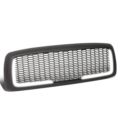 PARRILLA GRILLE - 02-05 DODGE RAM 1500 / 03-05 DODGE RAM 2500, 3500 - HONEYCOMB MESH - W/ LED DRL LIGHT - LED'S REQUIRE WIRING INTO EXISTING LIGHTING - MATTE BLACK