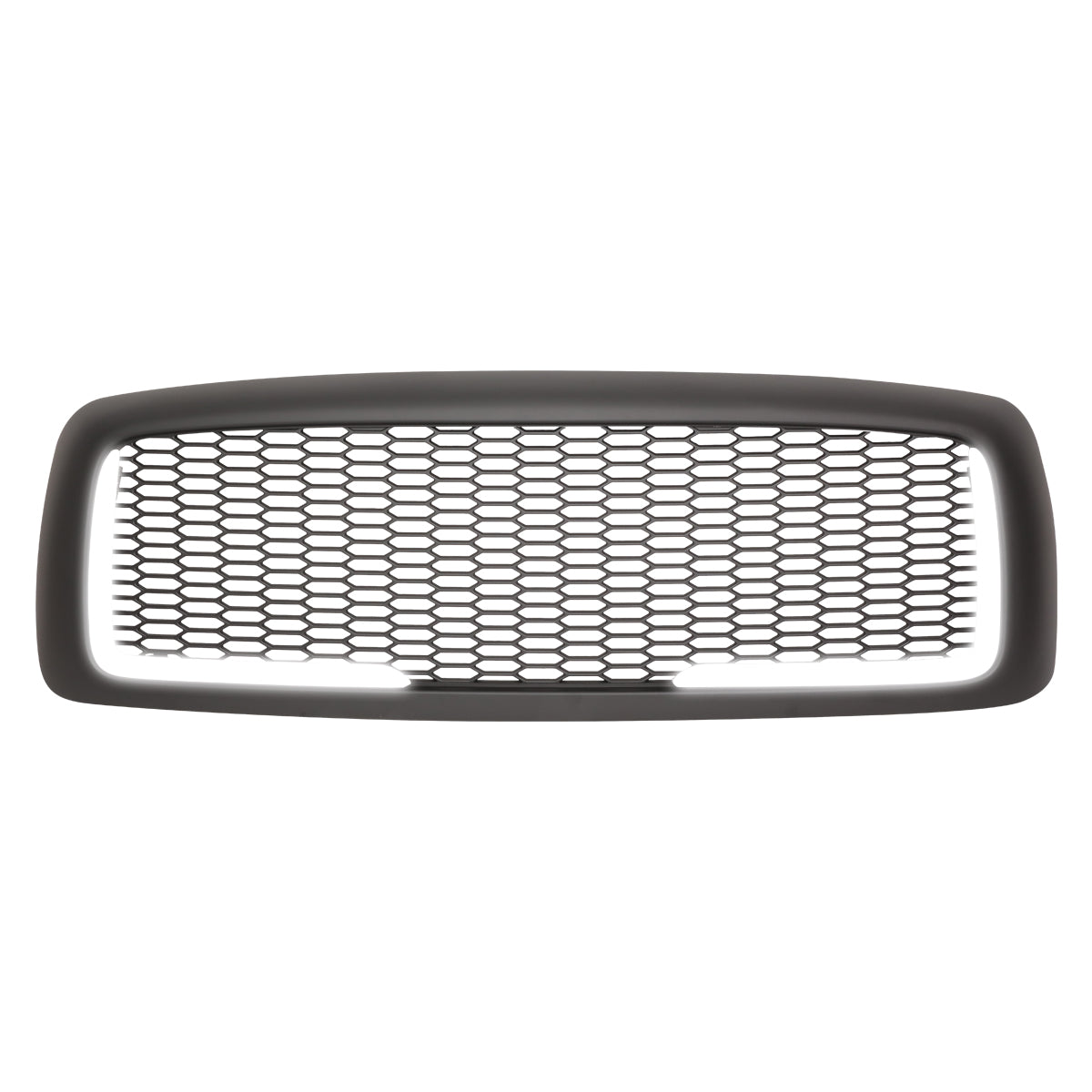 PARRILLA GRILLE - 02-05 DODGE RAM 1500 / 03-05 DODGE RAM 2500, 3500 - HONEYCOMB MESH - W/ LED DRL LIGHT - LED'S REQUIRE WIRING INTO EXISTING LIGHTING - MATTE BLACK