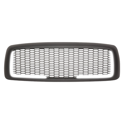 PARRILLA GRILLE - 02-05 DODGE RAM 1500 / 03-05 DODGE RAM 2500, 3500 - HONEYCOMB MESH - W/ LED DRL LIGHT - LED'S REQUIRE WIRING INTO EXISTING LIGHTING - MATTE BLACK