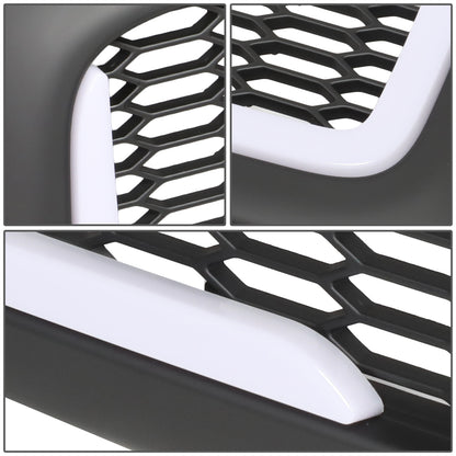 PARRILLA GRILLE - 02-05 DODGE RAM 1500 / 03-05 DODGE RAM 2500, 3500 - HONEYCOMB MESH - W/ LED DRL LIGHT - LED'S REQUIRE WIRING INTO EXISTING LIGHTING - MATTE BLACK