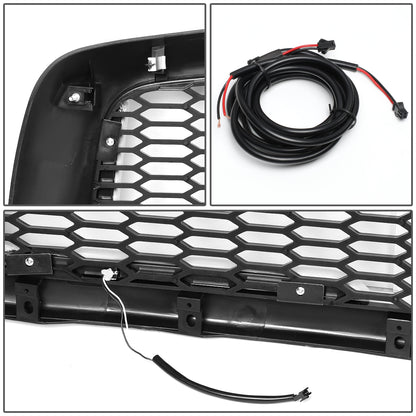PARRILLA GRILLE - 02-05 DODGE RAM 1500 / 03-05 DODGE RAM 2500, 3500 - HONEYCOMB MESH - W/ LED DRL LIGHT - LED'S REQUIRE WIRING INTO EXISTING LIGHTING - MATTE BLACK