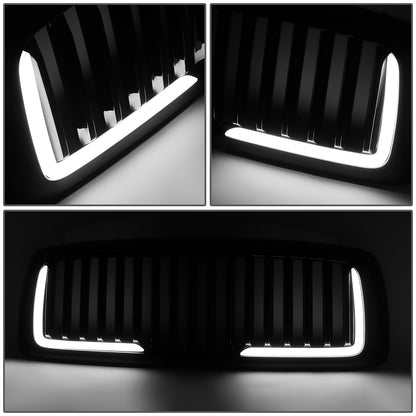 PARRILLA GRILLE - 02-05 DODGE RAM 1500 / 03-05 DODGE RAM 2500, 3500 - VERTICAL FENCE STYLE - W/ LED DRL LIGHT - LED'S REQUIRE WIRING INTO EXISTING LIGHTING - MATTE BLACK