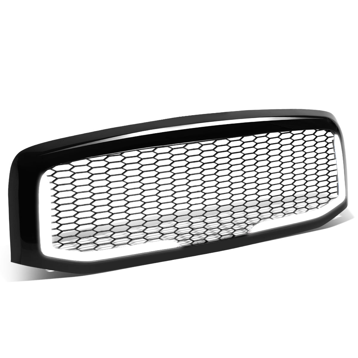 PARRILLA GRILLE - 06-08 DODGE RAM 1500 / 06-09 DODGE RAM 2500, 3500 - HONEYCOMB MESH - W/ LED DRL LIGHT - LED'S REQUIRE WIRING INTO EXISTING LIGHTING - BLACK