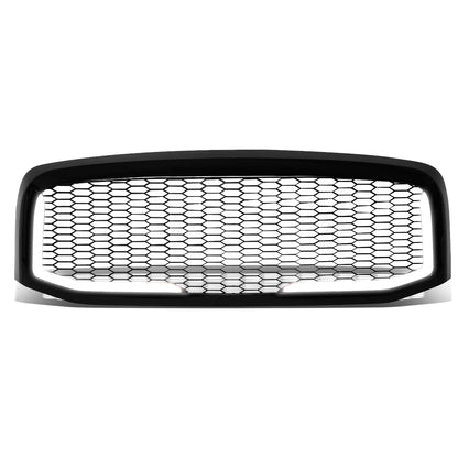 PARRILLA GRILLE - 06-08 DODGE RAM 1500 / 06-09 DODGE RAM 2500, 3500 - HONEYCOMB MESH - W/ LED DRL LIGHT - LED'S REQUIRE WIRING INTO EXISTING LIGHTING - BLACK