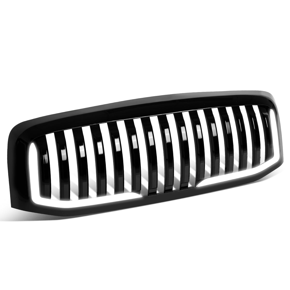 PARRILLA GRILLE - 06-08 DODGE RAM 1500 / 06-09 DODGE RAM 2500, 3500 - VERTICAL FENCE STYLE - W/ LED DRL LIGHT - LED'S REQUIRE WIRING INTO EXISTING LIGHTING - BLACK