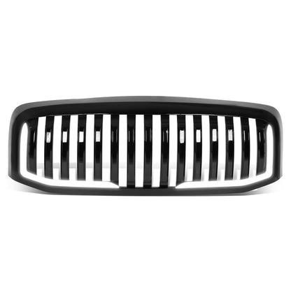 PARRILLA GRILLE - 06-08 DODGE RAM 1500 / 06-09 DODGE RAM 2500, 3500 - VERTICAL FENCE STYLE - W/ LED DRL LIGHT - LED'S REQUIRE WIRING INTO EXISTING LIGHTING - BLACK