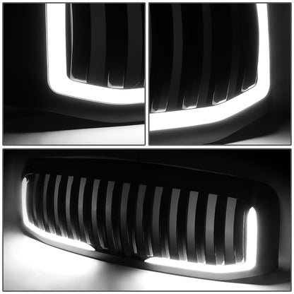 PARRILLA GRILLE - 06-08 DODGE RAM 1500 / 06-09 DODGE RAM 2500, 3500 - VERTICAL FENCE STYLE - W/ LED DRL LIGHT - LED'S REQUIRE WIRING INTO EXISTING LIGHTING - BLACK