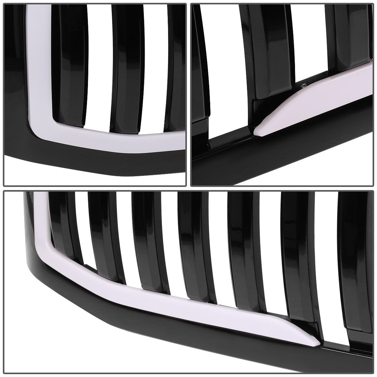 PARRILLA GRILLE - 06-08 DODGE RAM 1500 / 06-09 DODGE RAM 2500, 3500 - VERTICAL FENCE STYLE - W/ LED DRL LIGHT - LED'S REQUIRE WIRING INTO EXISTING LIGHTING - BLACK