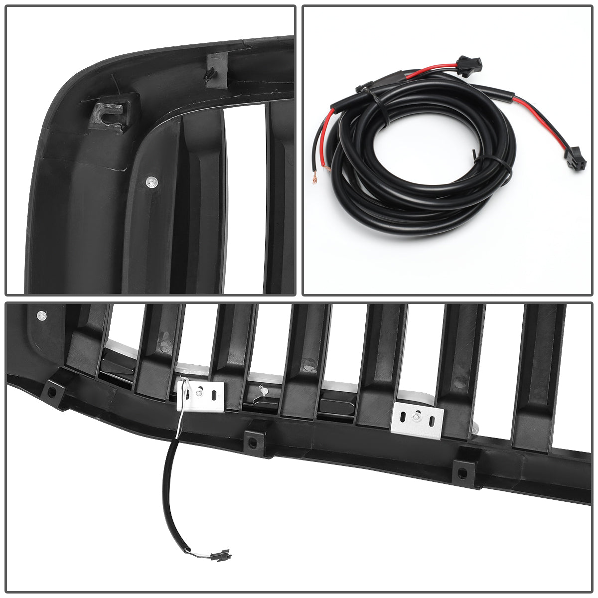 PARRILLA GRILLE - 06-08 DODGE RAM 1500 / 06-09 DODGE RAM 2500, 3500 - VERTICAL FENCE STYLE - W/ LED DRL LIGHT - LED'S REQUIRE WIRING INTO EXISTING LIGHTING - BLACK