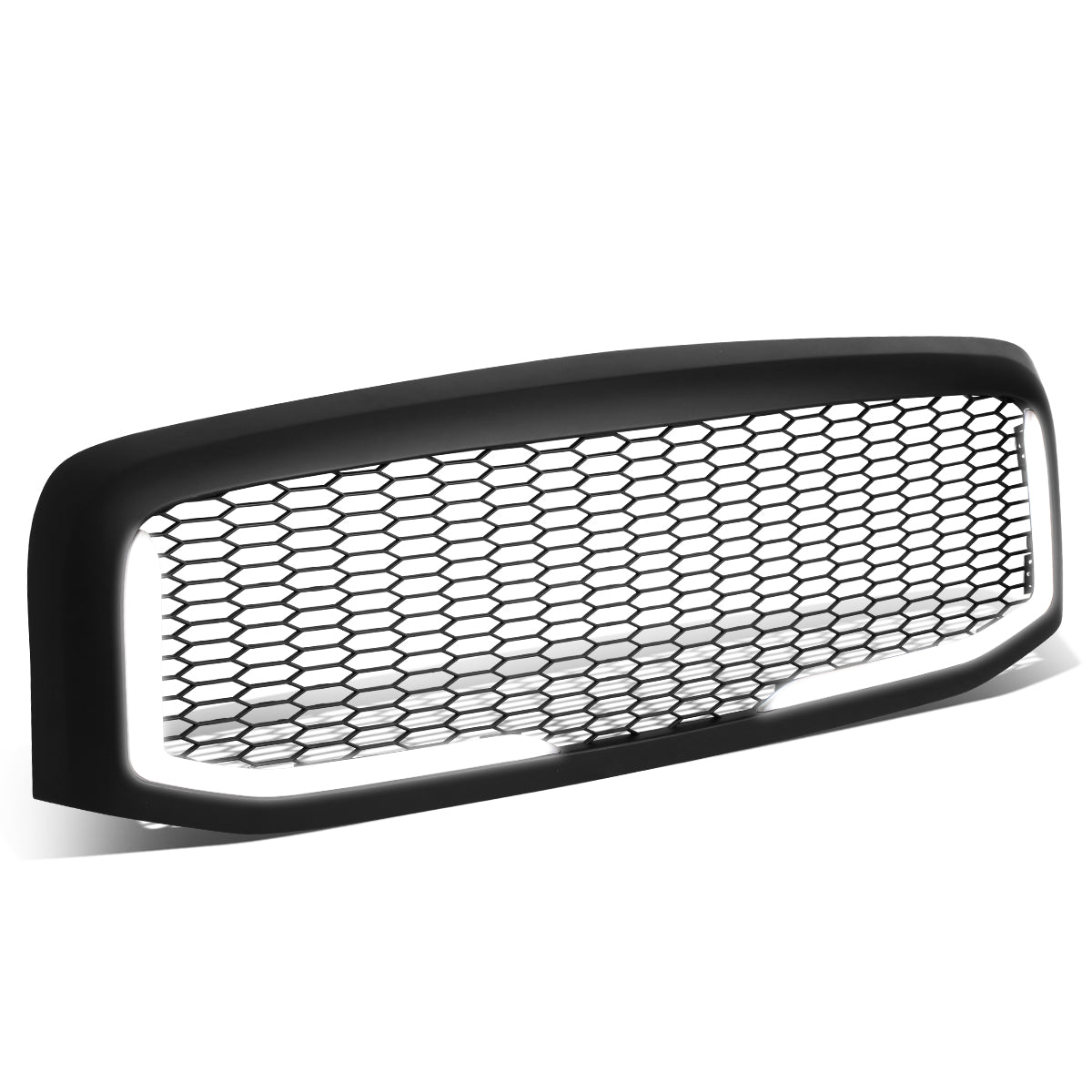 PARRILLA GRILLE - 06-08 DODGE RAM 1500 / 06-09 DODGE RAM 2500, 3500 - HONEYCOMB MESH - W/ LED DRL LIGHT - LED'S REQUIRE WIRING INTO EXISTING LIGHTING - MATTE BLACK