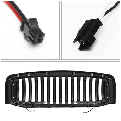 PARRILLA GRILLE - 06-08 DODGE RAM 1500 / 06-09 DODGE RAM 2500, 3500 - VERTICAL FENCE STYLE - W/ LED DRL LIGHT - LED'S REQUIRE WIRING INTO EXISTING LIGHTING - MATTE BLACK