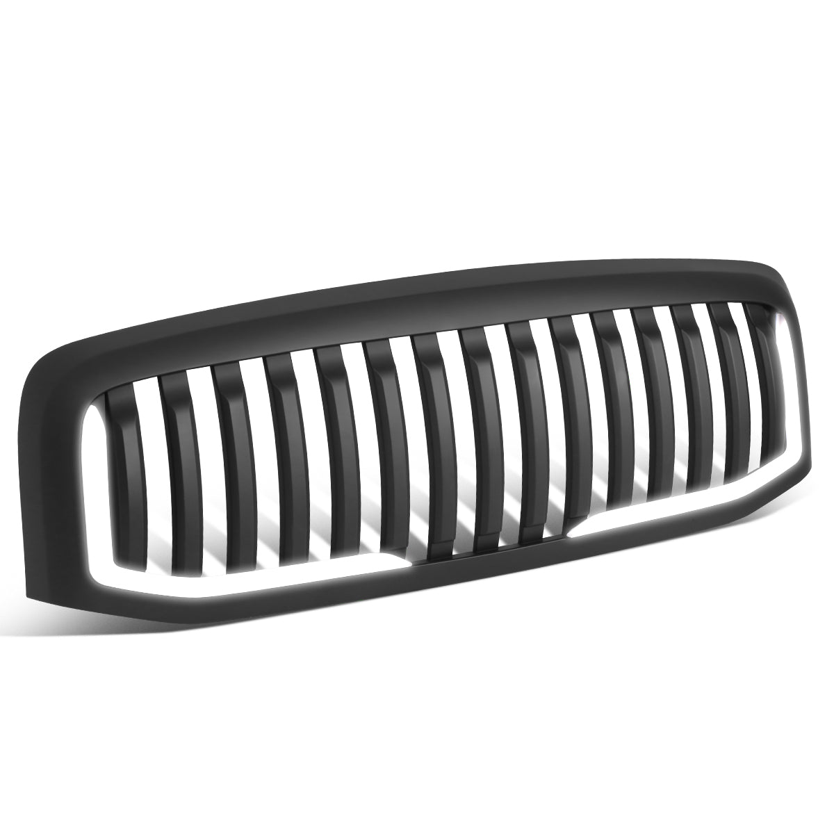 PARRILLA GRILLE - 06-08 DODGE RAM 1500 / 06-09 DODGE RAM 2500, 3500 - VERTICAL FENCE STYLE - W/ LED DRL LIGHT - LED'S REQUIRE WIRING INTO EXISTING LIGHTING - MATTE BLACK