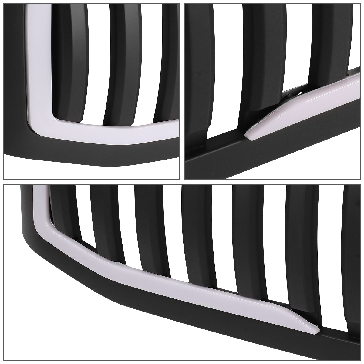PARRILLA GRILLE - 06-08 DODGE RAM 1500 / 06-09 DODGE RAM 2500, 3500 - VERTICAL FENCE STYLE - W/ LED DRL LIGHT - LED'S REQUIRE WIRING INTO EXISTING LIGHTING - MATTE BLACK