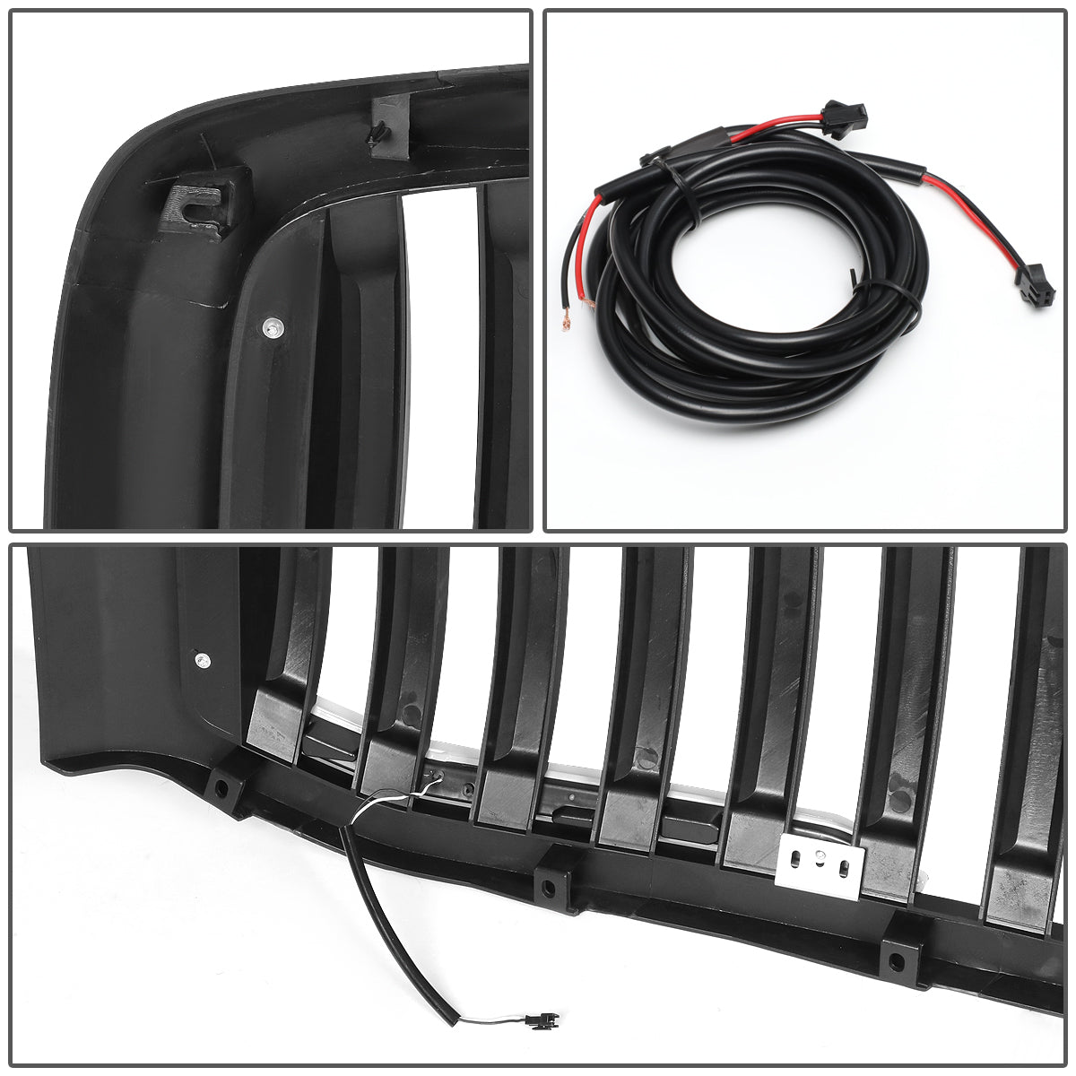 PARRILLA GRILLE - 06-08 DODGE RAM 1500 / 06-09 DODGE RAM 2500, 3500 - VERTICAL FENCE STYLE - W/ LED DRL LIGHT - LED'S REQUIRE WIRING INTO EXISTING LIGHTING - MATTE BLACK