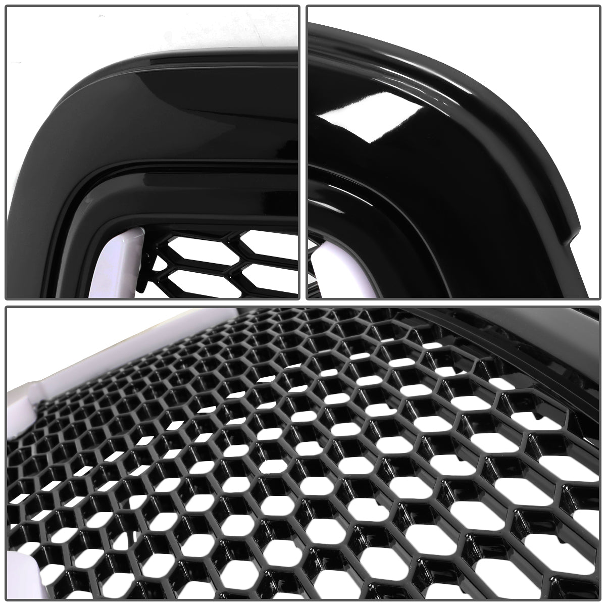 PARRILLA GRILLE - 09-12 DODGE RAM 1500 - HONEYCOMB MESH - W/ LED DRL LIGHT - LED'S REQUIRE WIRING INTO EXISTING LIGHTING - BLACK