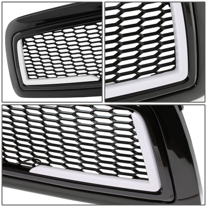 PARRILLA GRILLE - 09-12 DODGE RAM 1500 - HONEYCOMB MESH - W/ LED DRL LIGHT - LED'S REQUIRE WIRING INTO EXISTING LIGHTING - BLACK