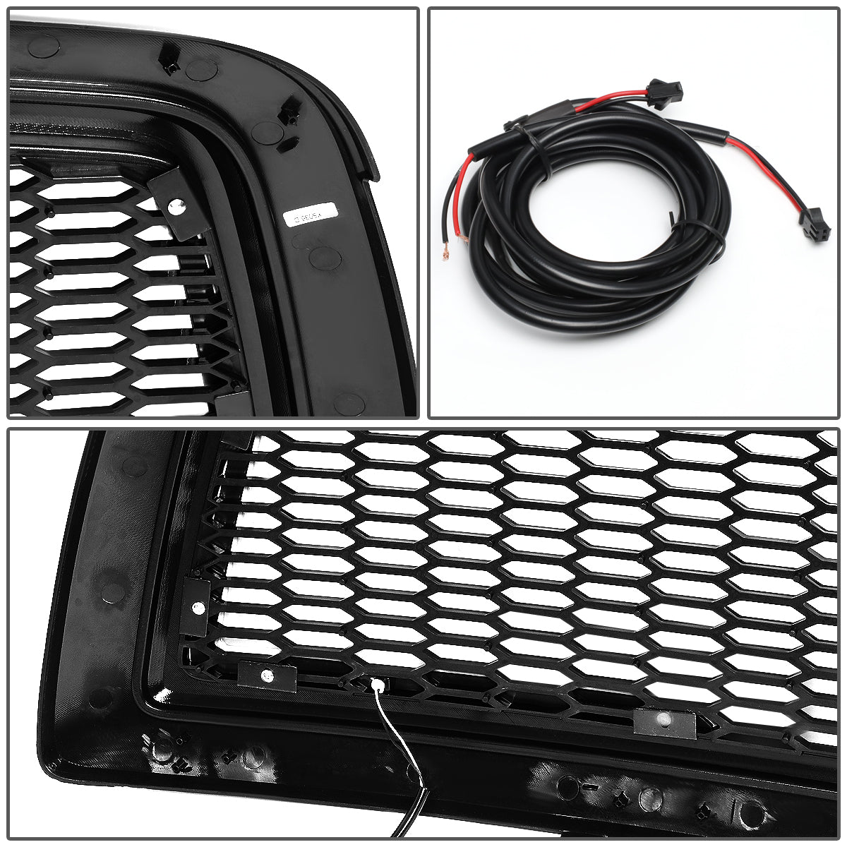 PARRILLA GRILLE - 09-12 DODGE RAM 1500 - HONEYCOMB MESH - W/ LED DRL LIGHT - LED'S REQUIRE WIRING INTO EXISTING LIGHTING - BLACK