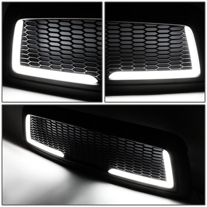 PARRILLA GRILLE - 09-12 DODGE RAM 1500 - HONEYCOMB MESH - W/ LED DRL LIGHT - LED'S REQUIRE WIRING INTO EXISTING LIGHTING - MATTE BLACK