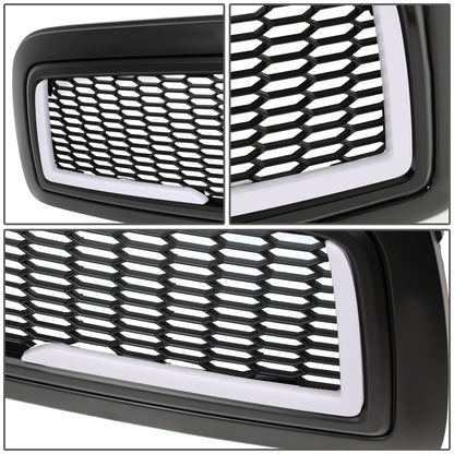 PARRILLA GRILLE - 09-12 DODGE RAM 1500 - HONEYCOMB MESH - W/ LED DRL LIGHT - LED'S REQUIRE WIRING INTO EXISTING LIGHTING - MATTE BLACK