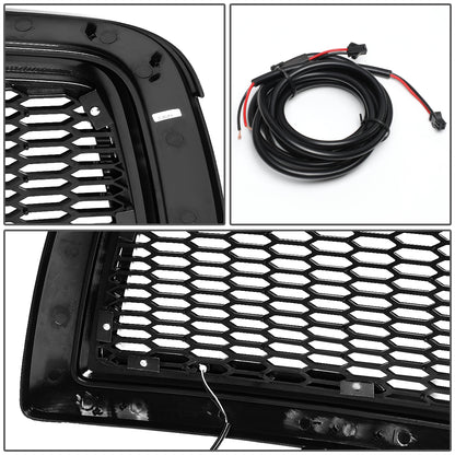 PARRILLA GRILLE - 09-12 DODGE RAM 1500 - HONEYCOMB MESH - W/ LED DRL LIGHT - LED'S REQUIRE WIRING INTO EXISTING LIGHTING - MATTE BLACK