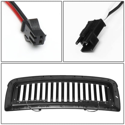 PARRILLA GRILLE - 09-12 DODGE RAM 1500 - VERTICAL FENCE STYLE - W/ LED DRL LIGHT - LED'S REQUIRE WIRING INTO EXISTING LIGHTING - BLACK