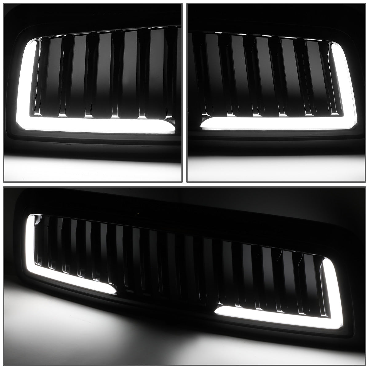 PARRILLA GRILLE - 09-12 DODGE RAM 1500 - VERTICAL FENCE STYLE - W/ LED DRL LIGHT - LED'S REQUIRE WIRING INTO EXISTING LIGHTING - BLACK