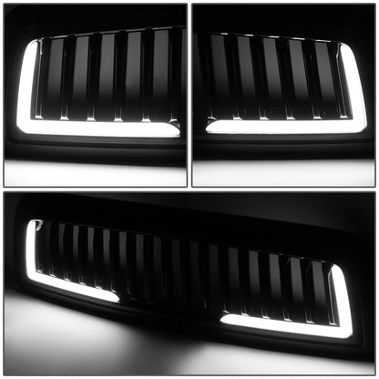 PARRILLA GRILLE - 09-12 DODGE RAM 1500 - VERTICAL FENCE STYLE - W/ LED DRL LIGHT - LED'S REQUIRE WIRING INTO EXISTING LIGHTING - BLACK