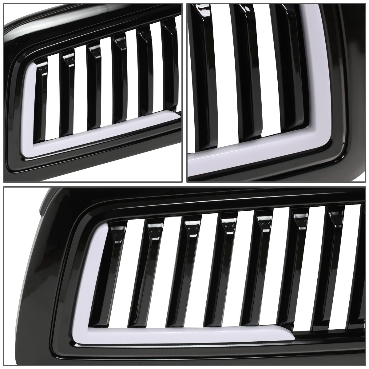 PARRILLA GRILLE - 09-12 DODGE RAM 1500 - VERTICAL FENCE STYLE - W/ LED DRL LIGHT - LED'S REQUIRE WIRING INTO EXISTING LIGHTING - BLACK