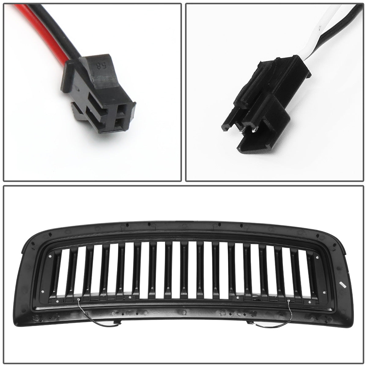 PARRILLA GRILLE - 09-12 DODGE RAM 1500 - VERTICAL FENCE STYLE - W/ LED DRL LIGHT - LED'S REQUIRE WIRING INTO EXISTING LIGHTING - MATTE BLACK