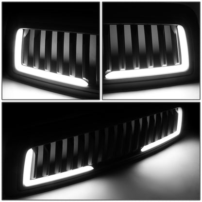 PARRILLA GRILLE - 09-12 DODGE RAM 1500 - VERTICAL FENCE STYLE - W/ LED DRL LIGHT - LED'S REQUIRE WIRING INTO EXISTING LIGHTING - MATTE BLACK