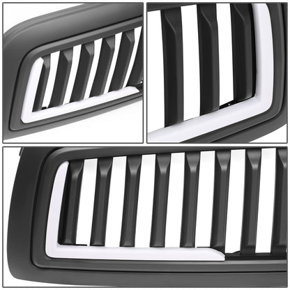 PARRILLA GRILLE - 09-12 DODGE RAM 1500 - VERTICAL FENCE STYLE - W/ LED DRL LIGHT - LED'S REQUIRE WIRING INTO EXISTING LIGHTING - MATTE BLACK
