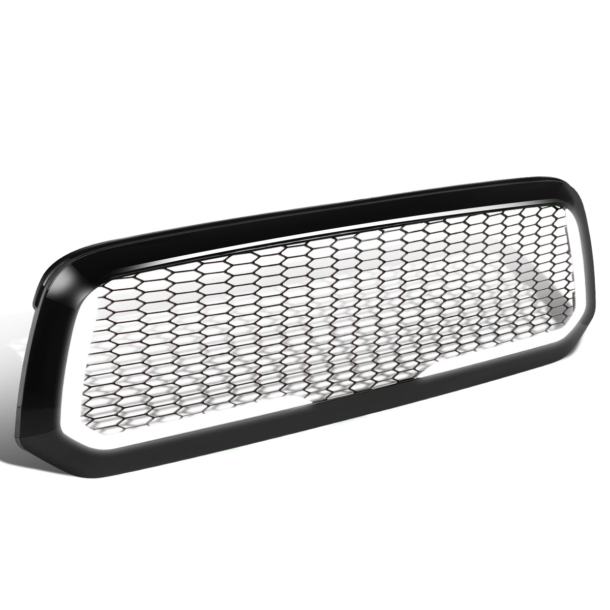 PARRILLA GRILLE - 13-18 DODGE RAM 1500 / 2018 DODGE RAM 1500 CLASSIC - DOES NOT FIT REBEL MODEL - HONEYCOMB MESH - W/ LED DRL LIGHT - LED'S REQUIRE WIRING INTO EXISTING LIGHTING - BLACK