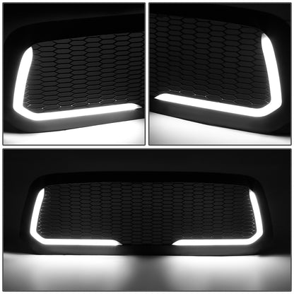 PARRILLA GRILLE - 13-18 DODGE RAM 1500 / 2018 DODGE RAM 1500 CLASSIC - DOES NOT FIT REBEL MODEL - HONEYCOMB MESH - W/ LED DRL LIGHT - LED'S REQUIRE WIRING INTO EXISTING LIGHTING - BLACK