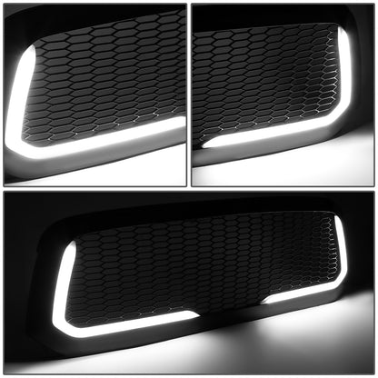 PARRILLA GRILLE - 13-18 DODGE RAM 1500 / 2018 DODGE RAM 1500 CLASSIC - DOES NOT FIT REBEL MODEL - HONEYCOMB MESH - W/ LED DRL LIGHT - LED'S REQUIRE WIRING INTO EXISTING LIGHTING - BLACK
