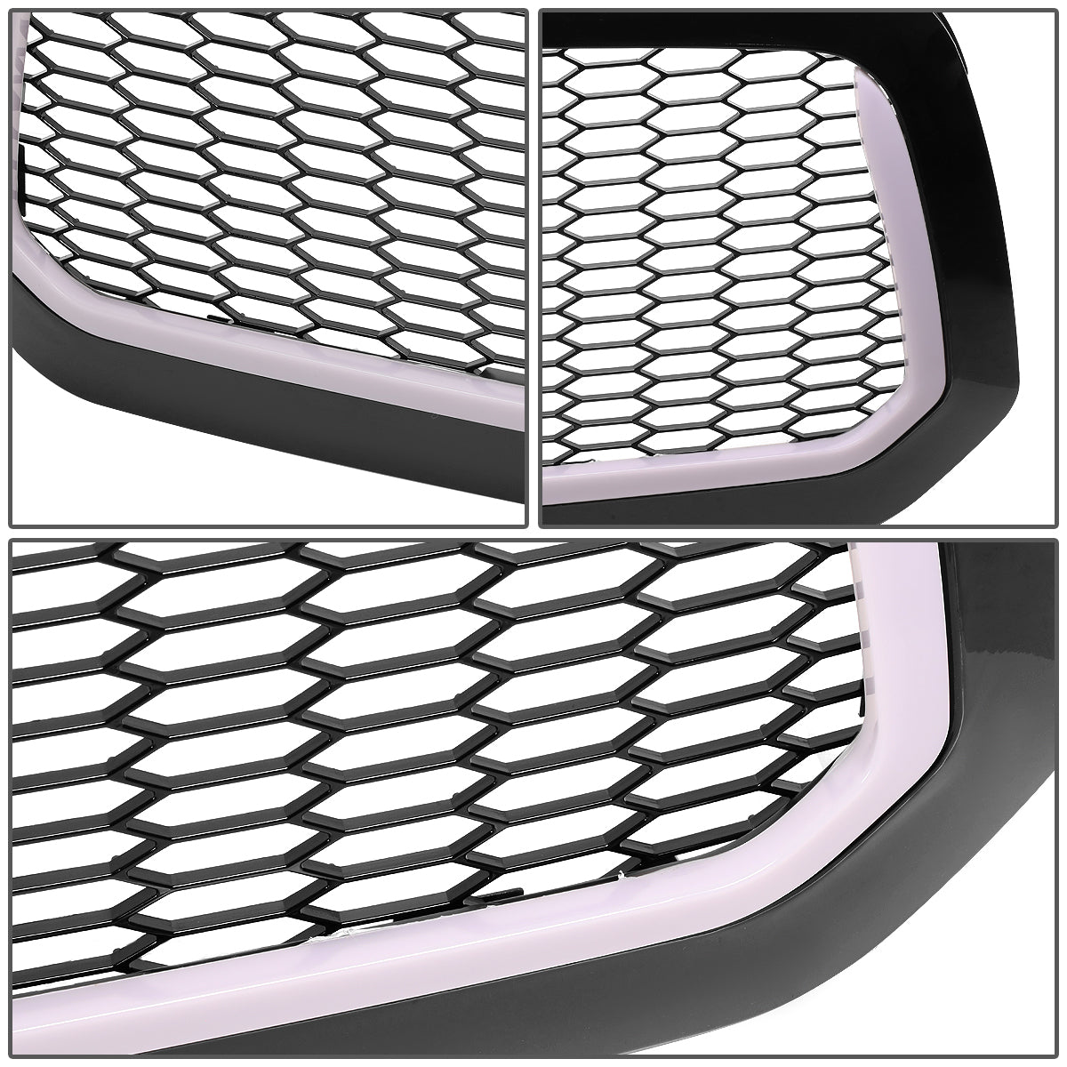 PARRILLA GRILLE - 13-18 DODGE RAM 1500 / 2018 DODGE RAM 1500 CLASSIC - DOES NOT FIT REBEL MODEL - HONEYCOMB MESH - W/ LED DRL LIGHT - LED'S REQUIRE WIRING INTO EXISTING LIGHTING - BLACK