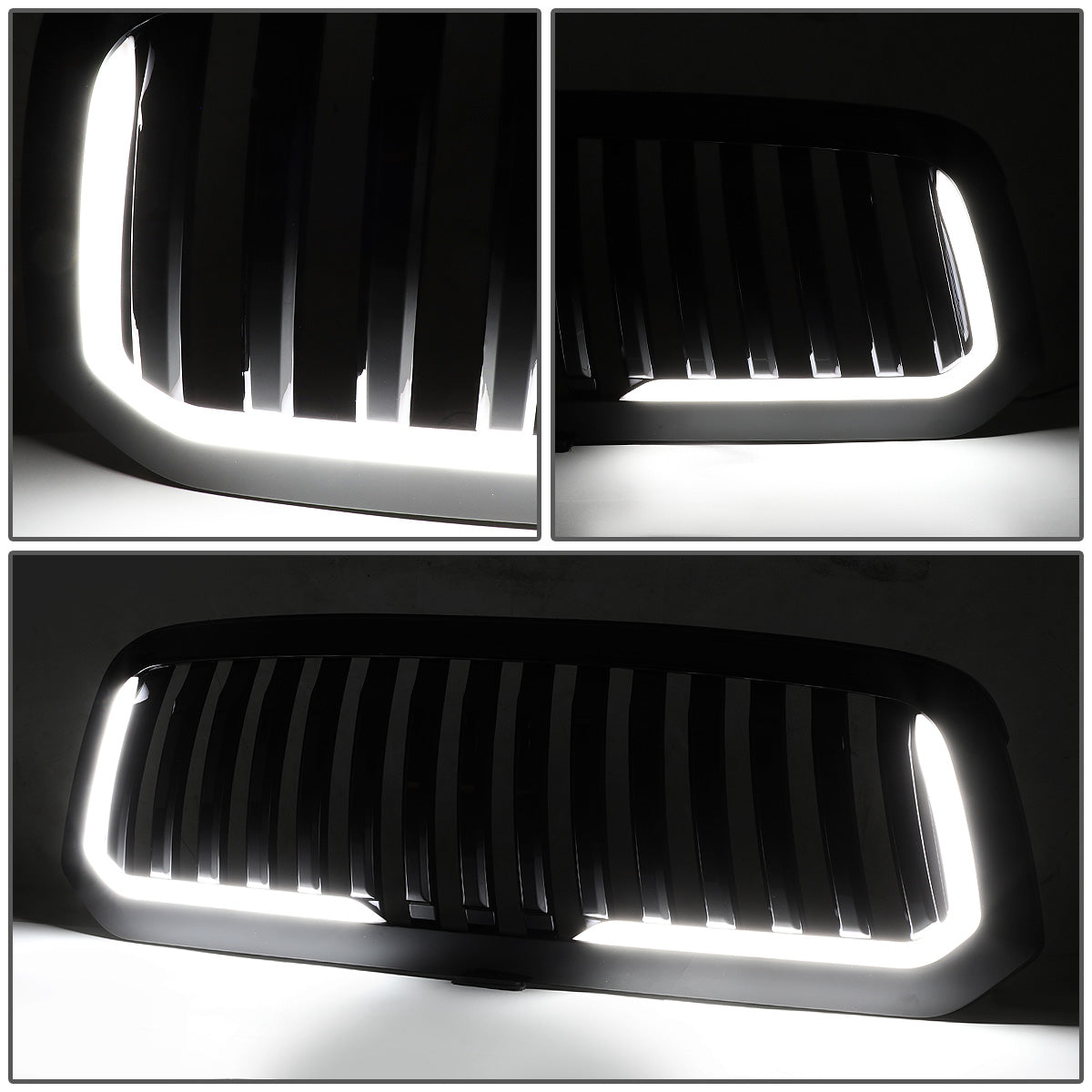 PARRILLA GRILLE - 13-18 DODGE RAM 1500 / 2018 DODGE RAM 1500 CLASSIC - DOES NOT FIT REBEL MODEL - VERTICAL FENCE STYLE - W/ LED DRL LIGHT - LED'S REQUIRE WIRING INTO EXISTING LIGHTING - BLACK