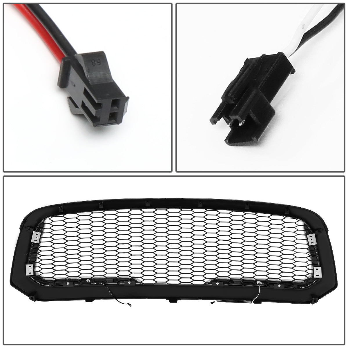 PARRILLA GRILLE - 13-18 DODGE RAM 1500 / 2018 DODGE RAM 1500 CLASSIC - DOES NOT FIT REBEL MODEL - HONEYCOMB MESH - W/ LED DRL LIGHT - LED'S REQUIRE WIRING INTO EXISTING LIGHTING - MATTE BLACK