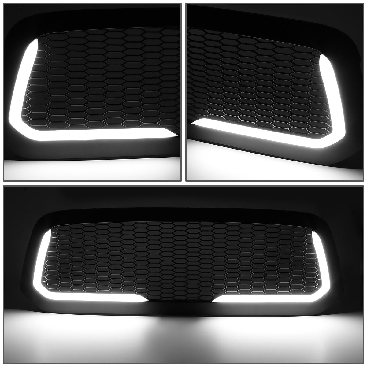 PARRILLA GRILLE - 13-18 DODGE RAM 1500 / 2018 DODGE RAM 1500 CLASSIC - DOES NOT FIT REBEL MODEL - HONEYCOMB MESH - W/ LED DRL LIGHT - LED'S REQUIRE WIRING INTO EXISTING LIGHTING - MATTE BLACK
