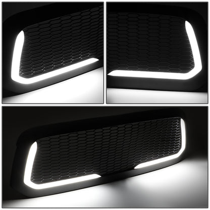 PARRILLA GRILLE - 13-18 DODGE RAM 1500 / 2018 DODGE RAM 1500 CLASSIC - DOES NOT FIT REBEL MODEL - HONEYCOMB MESH - W/ LED DRL LIGHT - LED'S REQUIRE WIRING INTO EXISTING LIGHTING - MATTE BLACK