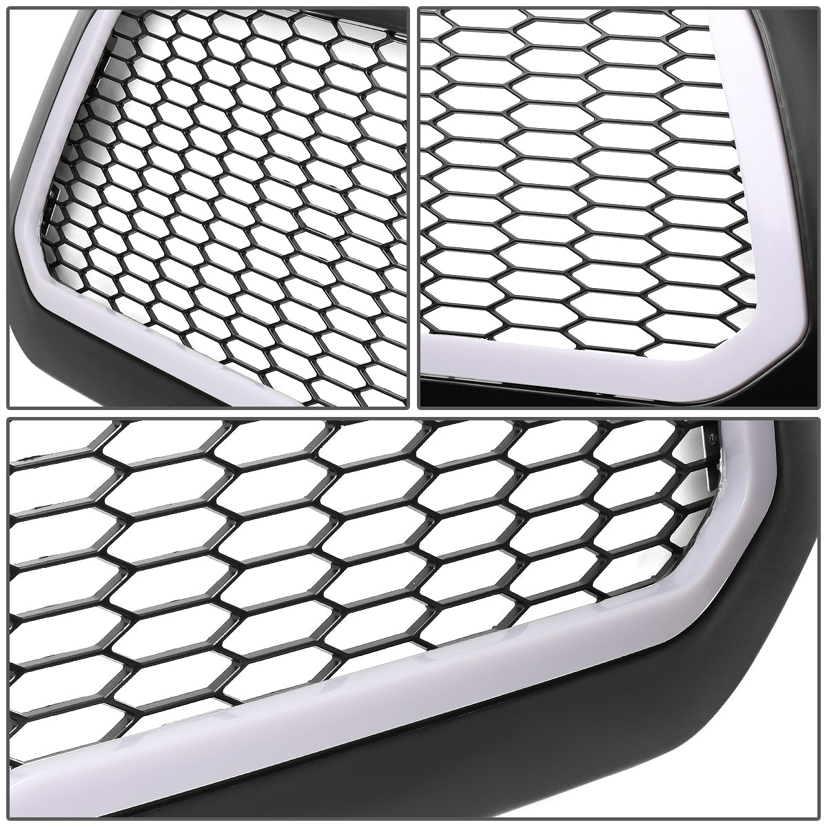 PARRILLA GRILLE - 13-18 DODGE RAM 1500 / 2018 DODGE RAM 1500 CLASSIC - DOES NOT FIT REBEL MODEL - HONEYCOMB MESH - W/ LED DRL LIGHT - LED'S REQUIRE WIRING INTO EXISTING LIGHTING - MATTE BLACK