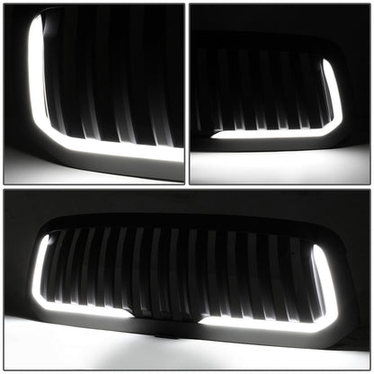 PARRILLA GRILLE - 13-18 DODGE RAM 1500 / 2018 DODGE RAM 1500 CLASSIC - DOES NOT FIT REBEL MODEL - VERTICAL FENCE STYLE - W/ LED DRL LIGHT - LED'S REQUIRE WIRING INTO EXISTING LIGHTING - MATTE BLACK