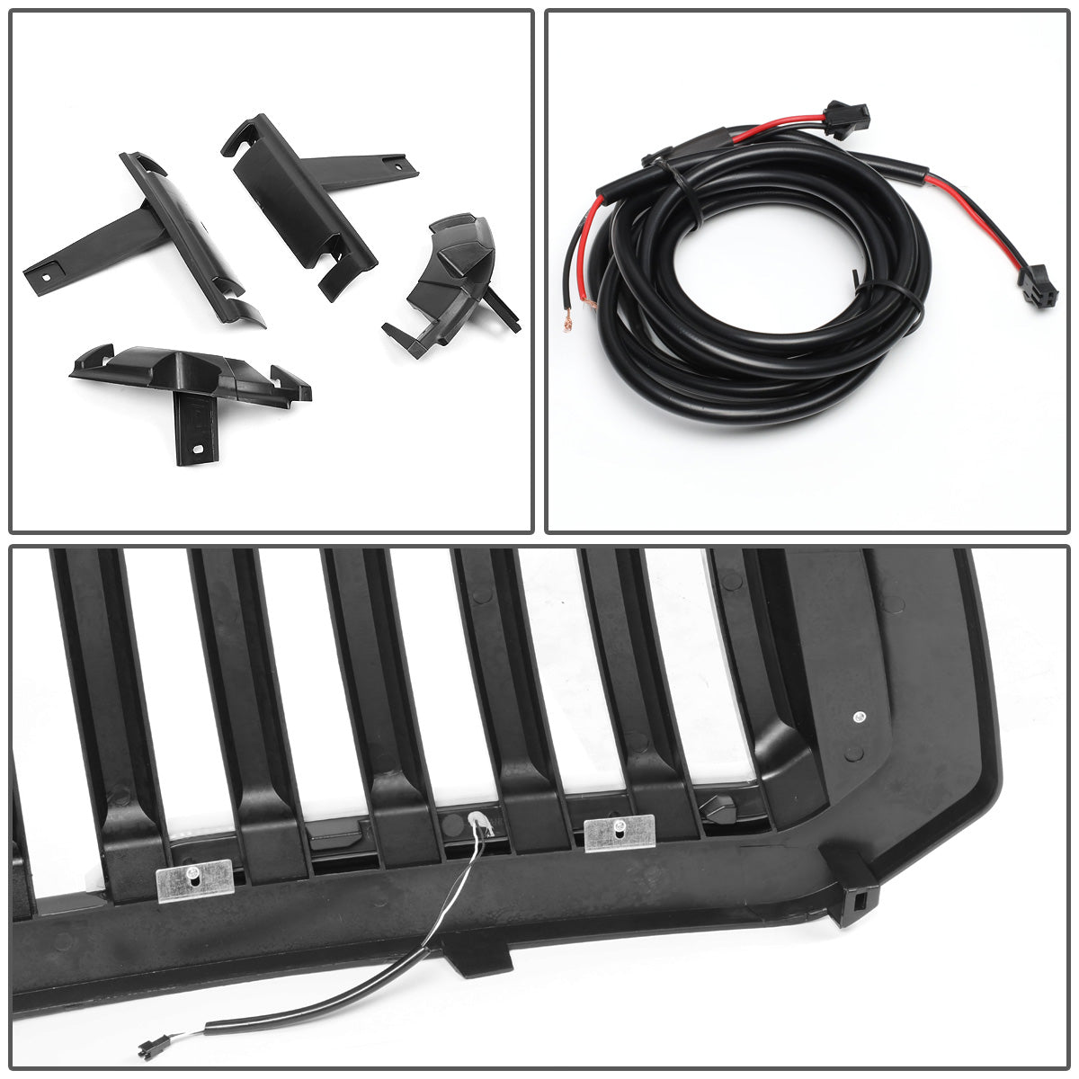 PARRILLA GRILLE - 13-18 DODGE RAM 1500 / 2018 DODGE RAM 1500 CLASSIC - DOES NOT FIT REBEL MODEL - VERTICAL FENCE STYLE - W/ LED DRL LIGHT - LED'S REQUIRE WIRING INTO EXISTING LIGHTING - MATTE BLACK